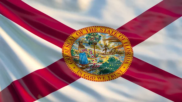 Florida Flagga Viftande Flagga Florida State Usa — Stockfoto