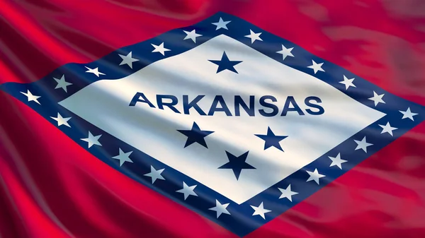 Vlag Van Arkansas Wapperende Vlag Van Arkansas Verenigde Staten Van — Stockfoto