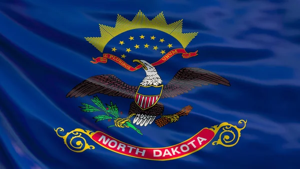 Bandeira Estado Dakota Norte Bandeira Ondulante Estado Dakota Norte Estados — Fotografia de Stock