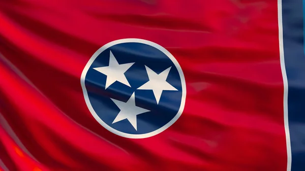 Tennessee State Flag Waving Flag Tennessee State United States America — Stock Photo, Image