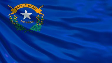 Nevada devlet bayrağı. Nevada devlet, Amerika Birleşik Devletleri bayrağı sallayarak.