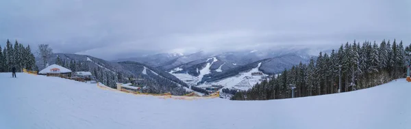 Bukovel Ukraine Dez 2018 Bukovel Ski Resort Ukraine Wunderschönes Panorama — Stockfoto