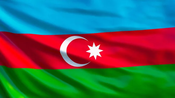 Bandera Azerbaiyán Ondeando Bandera Azerbaiyán Ilustración Bakú — Foto de Stock