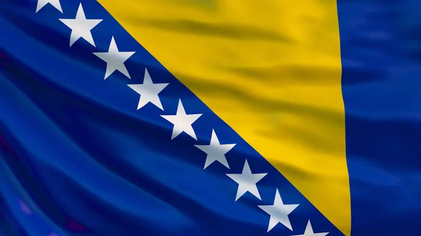 Σημαία Της Βοσνίας Και Ερζεγοβίνης Κυματίζει Σημαία Της Βοσνίας Και — Φωτογραφία Αρχείου