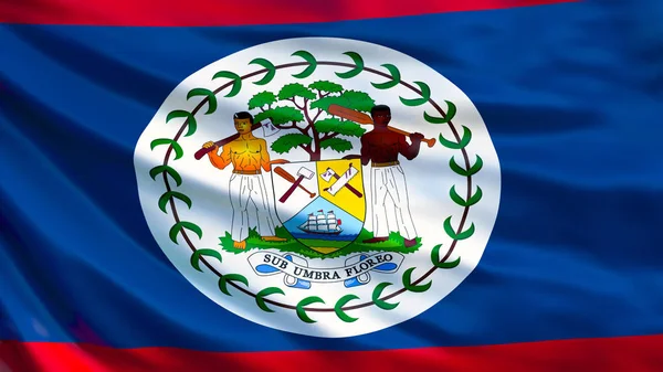 Flaga Belize Machać Flaga Belize Ilustracja Belmopan — Zdjęcie stockowe