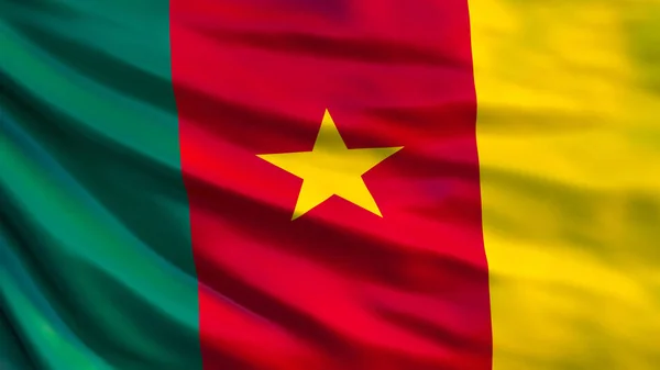 Bandera Camerún Ondeando Bandera Camerún Ilustración Yaounde — Foto de Stock