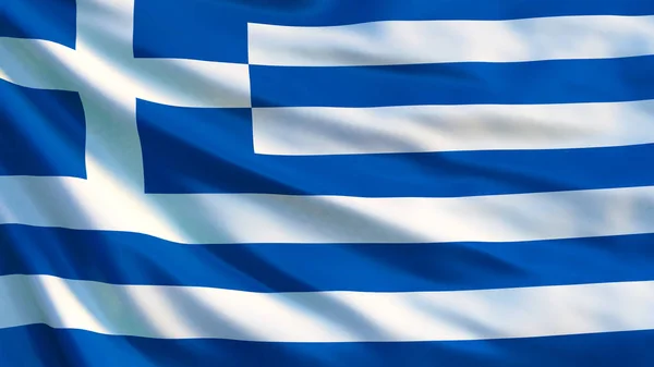 Bandeira Grega Acenando Bandeira Grécia Ilustração Atenas — Fotografia de Stock