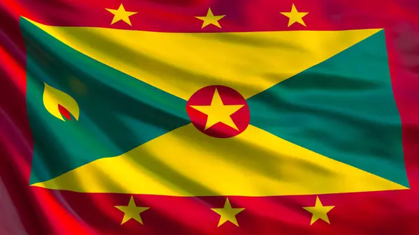 Grenada Flagge Flagge Von Grenada Illustration Schwenkend Saint George — Stockfoto