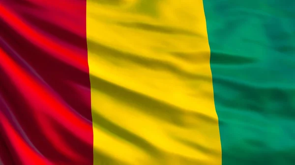 Guinea Zászlaja Integetett Zászló Guinea Illusztráció Conakry — Stock Fotó