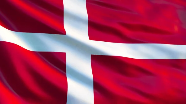 Danmark Flagga Viftande Flagga Danmark Illustration Copenhagen — Stockfoto