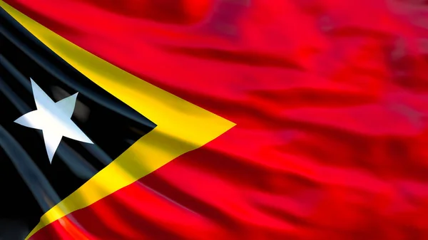 Σημαία Του Ανατολικού Τιμόρ Κυματίζει Σημαία Του Ανατολικού Τιμόρ Απεικόνιση — Φωτογραφία Αρχείου