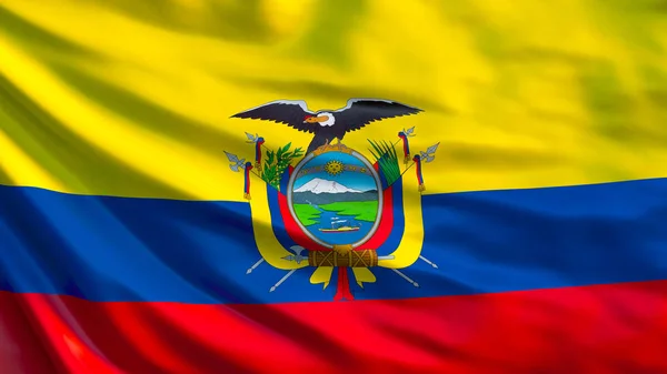 Ecuador Flagg Viftande Flagga Ecuador Illustration Quito — Stockfoto