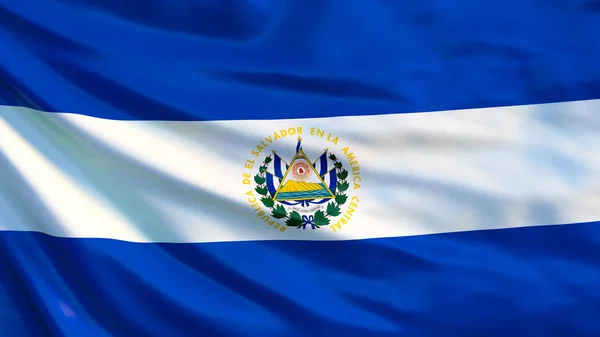 Salvador Flagga Viftande Flagga Salvador Illustration San Salvador — Stockfoto