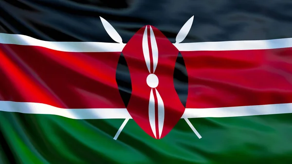 Bandiera Kenya Sventolando Bandiera Del Kenya Illustrazione Nairobi — Foto Stock