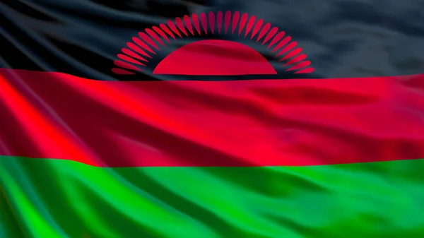 Bandeira Malawi Acenando Bandeira Malawi Ilustração Lilongwe — Fotografia de Stock