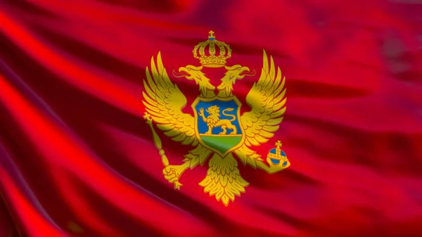 Montenegro Flagga Viftande Flagga Montenegro Illustration Podgorica — Stockfoto