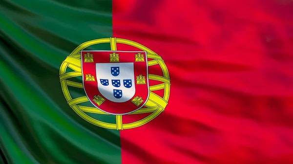 Флаг Португалии Размахивание Флагом Португалии Иллюстрация Лиссабон — стоковое фото
