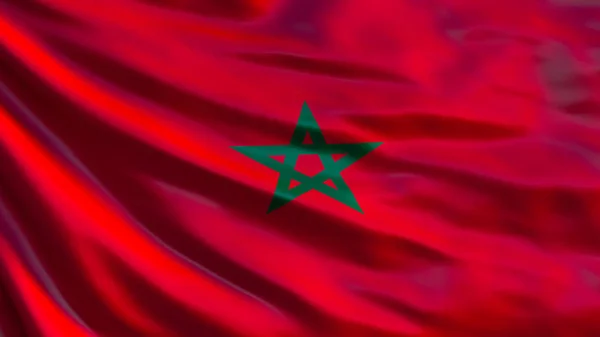 モロッコの国旗 モロッコの旗を振って イラストレーション ラバト — ストック写真