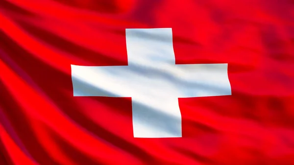 Vlag Van Zwitserland Vlag Van Zwitserland Zwaaien Illustratie Bern — Stockfoto