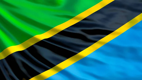 Bandera Tanzania Bandera Ondeante Tanzania Illustration Dodoma — Foto de Stock