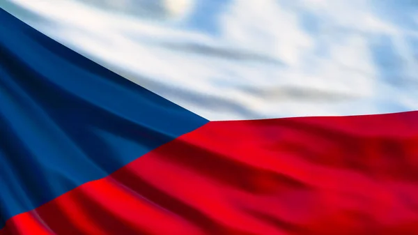 Bandera República Checa Ondeando Bandera República Checa Ilustración Praga — Foto de Stock