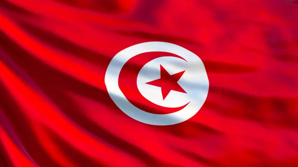 Bandiera Tunisia Sventolando Bandiera Della Tunisia Illustrazione Tunisi — Foto Stock