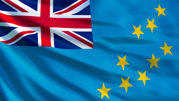 Bandera Tuvalu Ondeando Bandera Tuvalu Ilustración Funafuti — Foto de Stock
