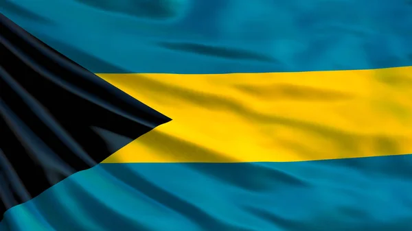 Σημαία Μπαχάμες Κυματίζει Σημαία Μπαχάμες Απεικόνιση Νασσάου — Φωτογραφία Αρχείου