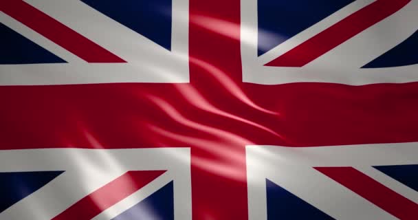ユニオン ジャック イギリス国旗風に 高品質 レンダリングされた映像 英国旗を振って — ストック動画
