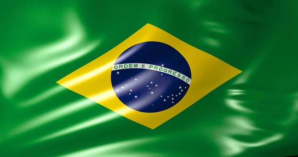 Brasilien Flagge Wind Brasilianische Flagge Schwenkend Illustration — Stockfoto