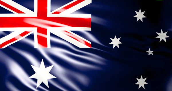 Australian Flag Waving Australian Flag Illustration Quality — Stock Photo, Image