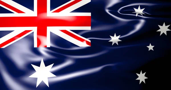 Australian Flag Waving Australian Flag Illustration Quality — Stock Photo, Image