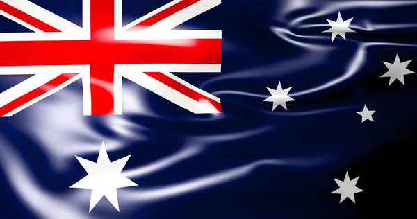 Australská Vlajka Mává Australská Vlajka Ilustrace Kvalitě — Stock fotografie