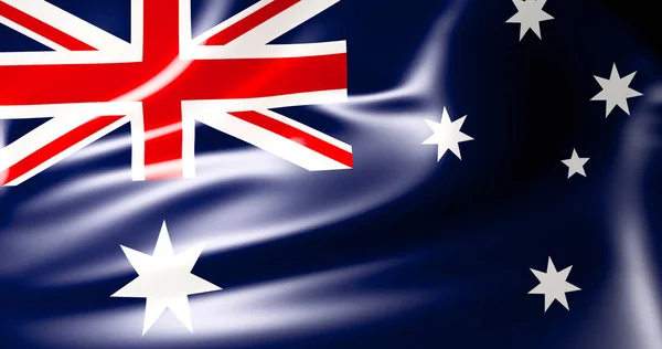 Australian flag. Waving australian flag 3d illustration. 4K Quality