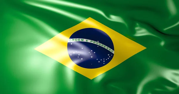 在风中的巴西国旗 挥舞着巴西利亚的旗帜 — 图库照片