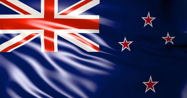 New Zealand flag in the wind.  3D illustration.