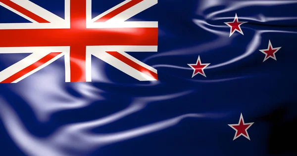 New Zealand flag in the wind.  3D illustration.