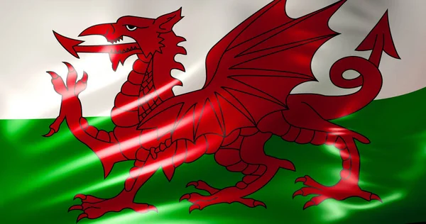 Wales Flagga Illustration Wales Storbritannien — Stockfoto