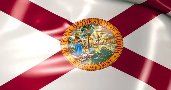 Bandera Florida Bandera Ondeante Del Estado Florida Estados Unidos América —  Fotos de Stock