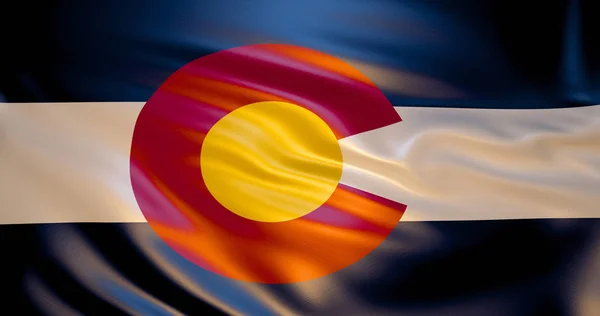 Bandeira Colorado Vento Ilustração Denver — Fotografia de Stock