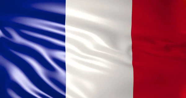 France flag in the wind. 3d illustration. Paris, Lyon, Marseille, Toulouse, Nice