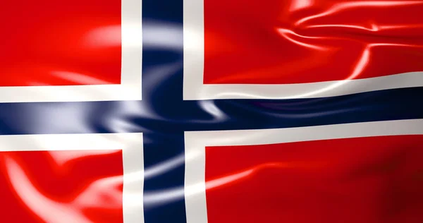 Norge Flagga Vinden Illustration Oslo — Stockfoto