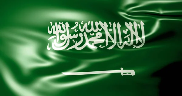 Σημαία Της Σαουδικής Αραβίας Στον Άνεμο Απεικόνιση Ριάντ — Φωτογραφία Αρχείου