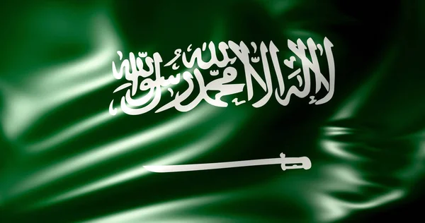 Bandera Arabia Saudita Viento Ilustración Riad —  Fotos de Stock