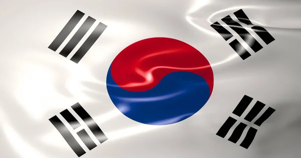 Korea Południowa Machać Flaga Jedwab Wietrze Ilustracja Seoul — Zdjęcie stockowe