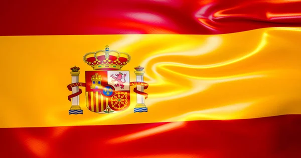 スペイン語の絹の旗風に イラスト マドリード — ストック写真