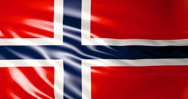 Norway flag in the wind. 3d illustration. Oslo