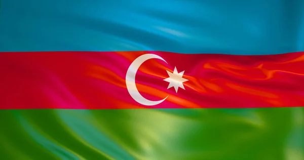 Bandera Azerbaiyán Viento Ilustración Bakú — Foto de Stock