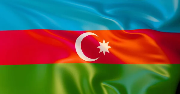 Bandera Azerbaiyán Viento Ilustración Bakú — Foto de Stock