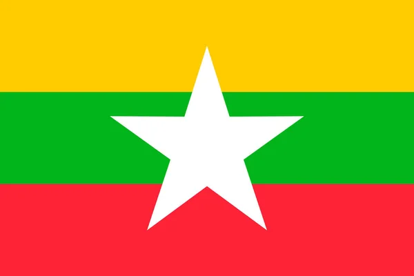 Birmania Vector Bandera Naypyitaw — Vector de stock